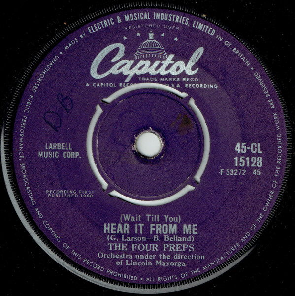 Four Preps - Got A Girl - Used Vinyl Record 7" image 1