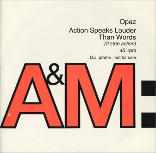Opaz - Action Speaks Louder Than Words - Used Vinyl Record 12" image 1