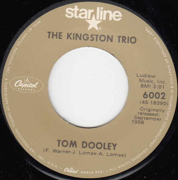 Kingston Trio - Tom Dooley / M.T.A. - Used Vinyl Record 7" image 1