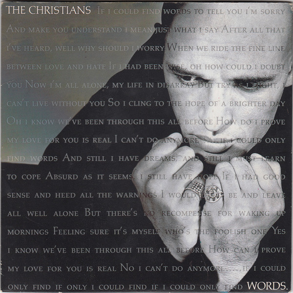 Christians - Words - Used Vinyl Record 7" image 1