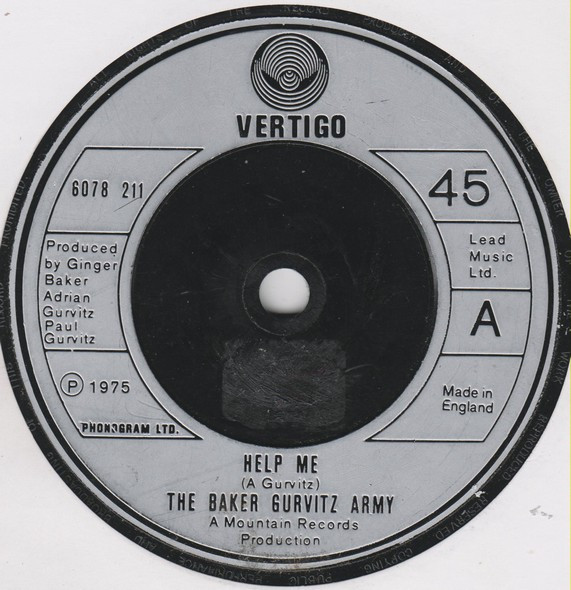 Baker Gurvitz Army - Help Me - Used Vinyl Record 7" image 1