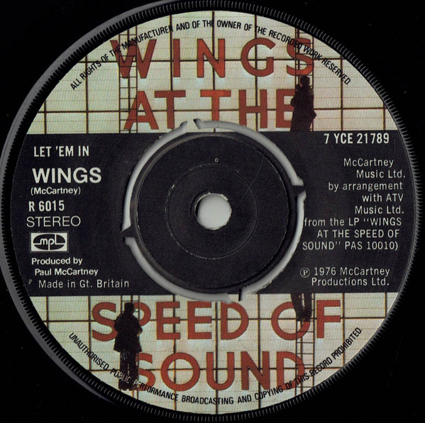 Wings - Let 'Em In - Used Vinyl Record 7" image 1