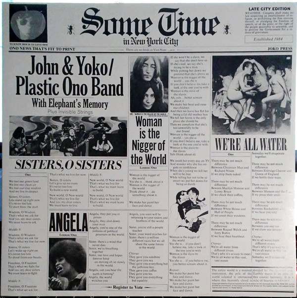 John Lennon & Yoko O - Some Time In New York City - Used Vinyl Record image 1