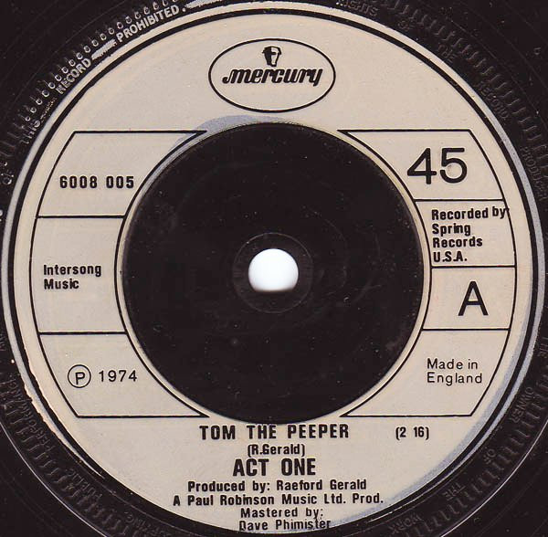 Act 1 - Tom The Peeper - Used Vinyl Record 7" image 1