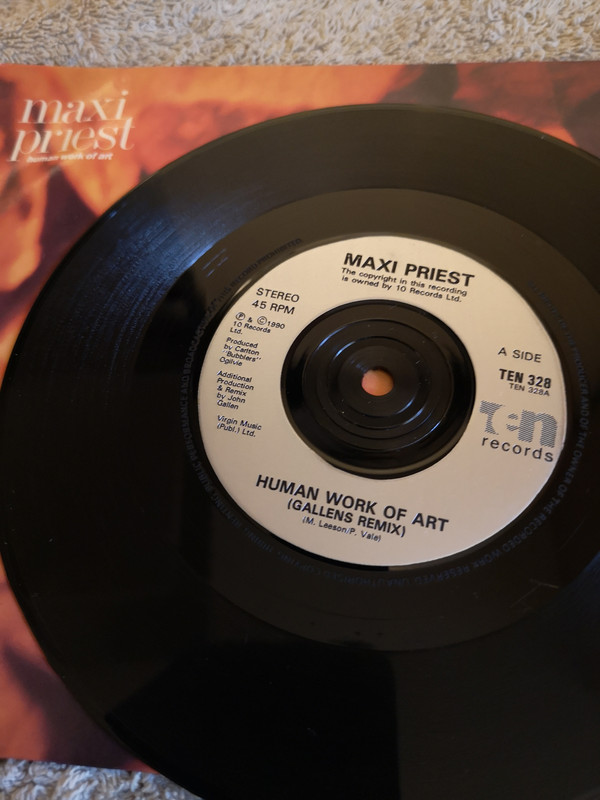 Maxi Priest - Human Work Of Art - Used Vinyl Record 7" image 1