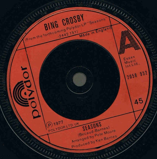 Bing Crosby - Seasons / On The Very First Day Of The Year - Used Viny image 1