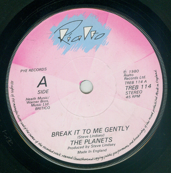 Planets - Break It To Me Gently - Used Vinyl Record 7" image 1