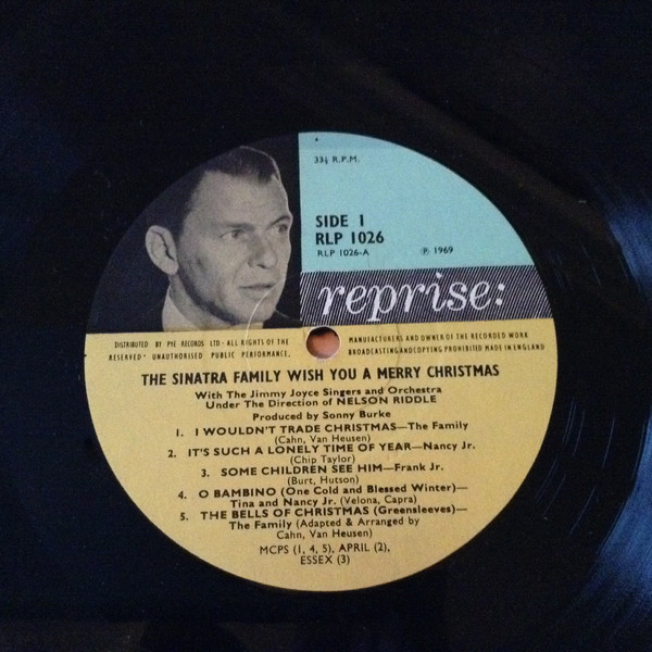 Sinatra Family - Wish You A Merry Christmas - Used Vinyl Record image 1