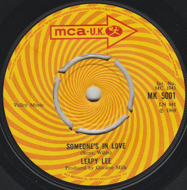 Leapy Lee - Someone's In Love - Used Vinyl Record 7" image 1