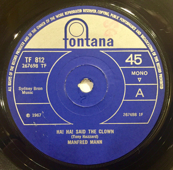 Manfred Mann - Ha! Ha! Said The Clown - Used Vinyl Record 7" image 1
