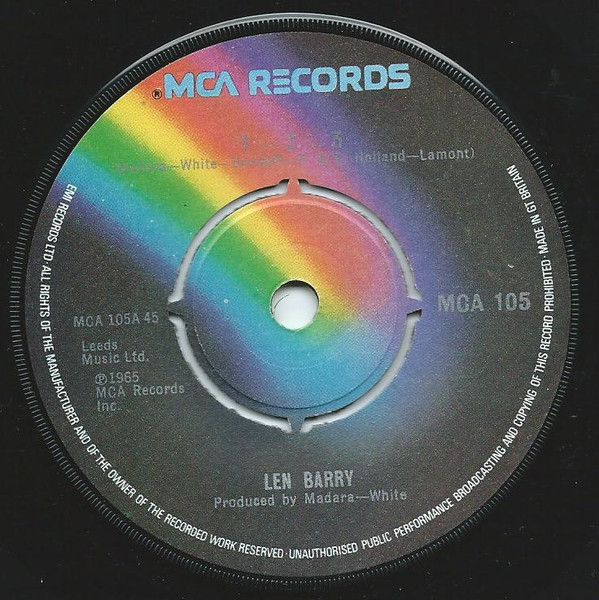 Len Barry - 1-2-3 - Used Vinyl Record 7" image 1