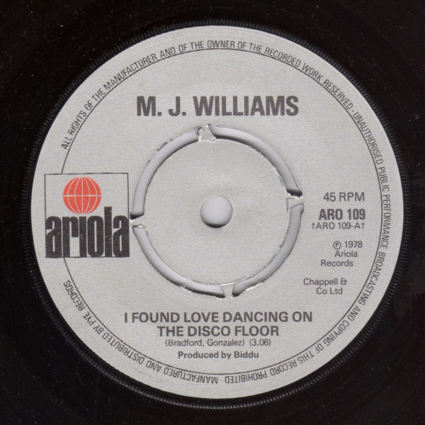 M. J. Williams - I Found Love Dancing On The Disco Floor - Used Vinyl image 1