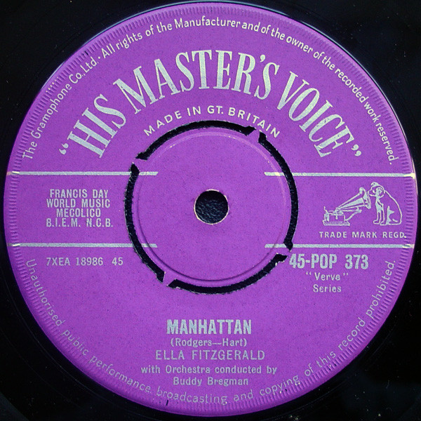 Ella Fitzgerald - Manhattan - Used Vinyl Record 7" image 1