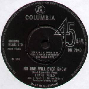 Frank Ifield - No One Will Ever Know - Used Vinyl Record 7" image 1