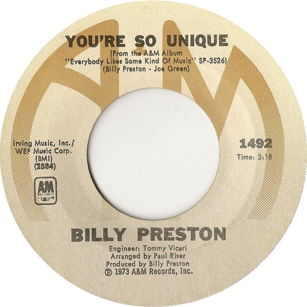 Billy Preston - You're So Unique / How Long Has The Train Been Gone - image 1