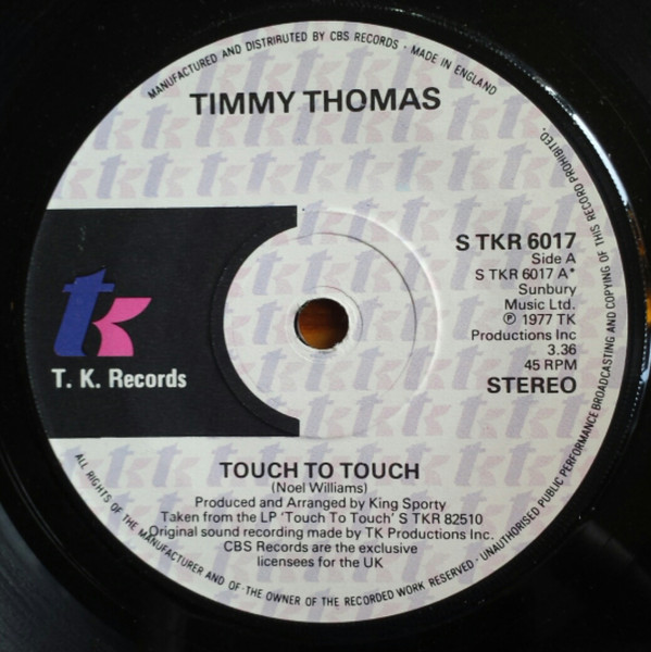 Timmy Thomas - Touch To Touch - Used Vinyl Record 7" image 1