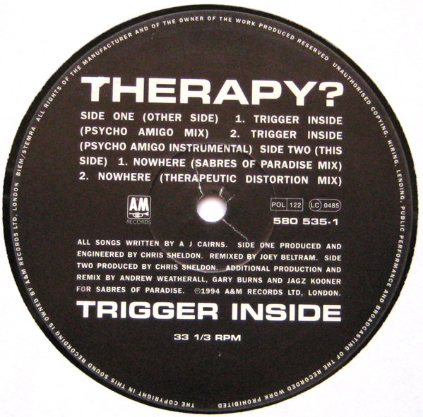 rapy? - Trigger Inside / Nowhere - Used Vinyl Record 12" image 1