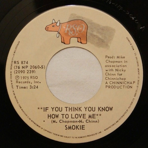 Smokie - If You Think You Know How To Love Me - Used Vinyl Record 7" image 1