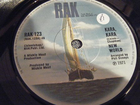 New World - Kara, Kara - Used Vinyl Record 7" image 1