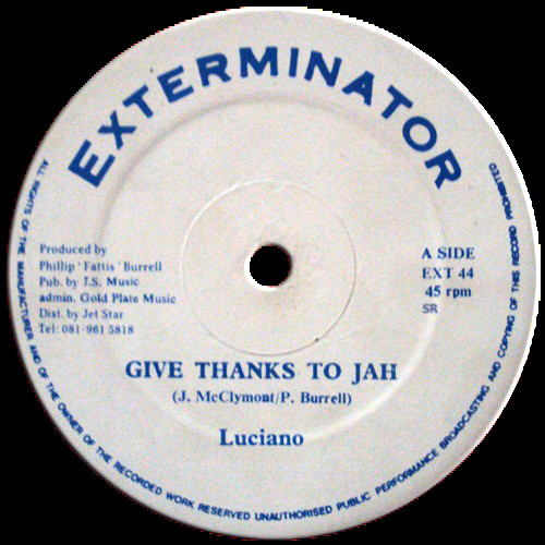 Luciano - Give Thanks To Jah - Used Vinyl Record 12" image 1