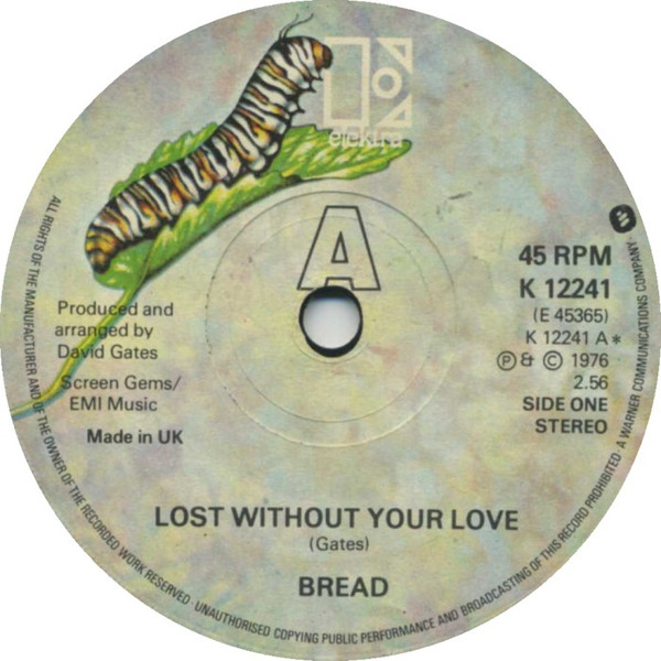 Bread - Lost Without Your Love - Used Vinyl Record 7" image 1