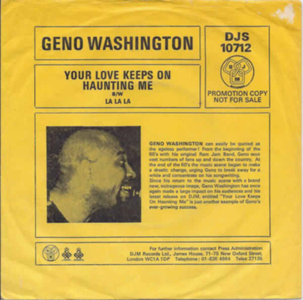 Geno Washington - Your Love Keeps Haunting Me - Used Vinyl Rec image 1