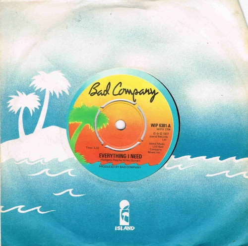 Bad Company - Everything I Need - Used Vinyl Record 7" image 1