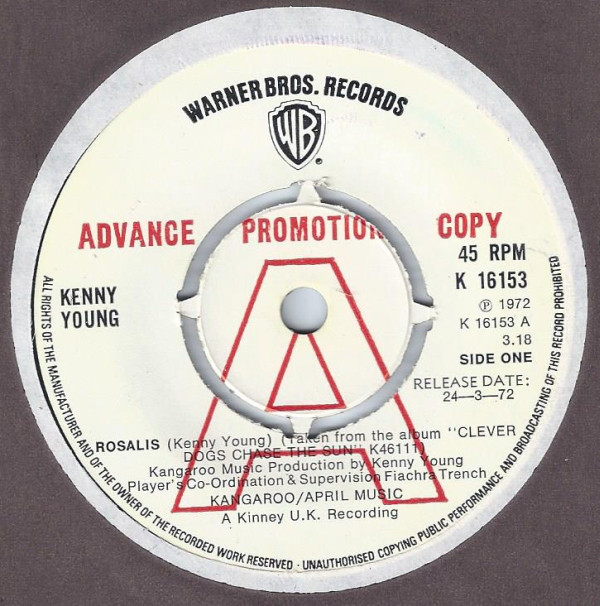 Kenny Young - Rosalis - Used Vinyl Record 7" image 1