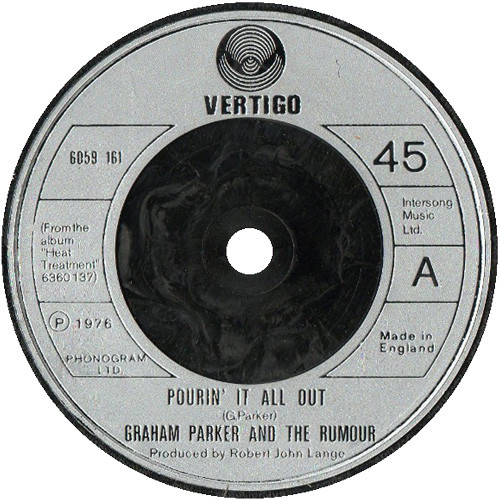 Graham Parker And Th - Pourin' It All Out - Used Vinyl Record 7" image 1