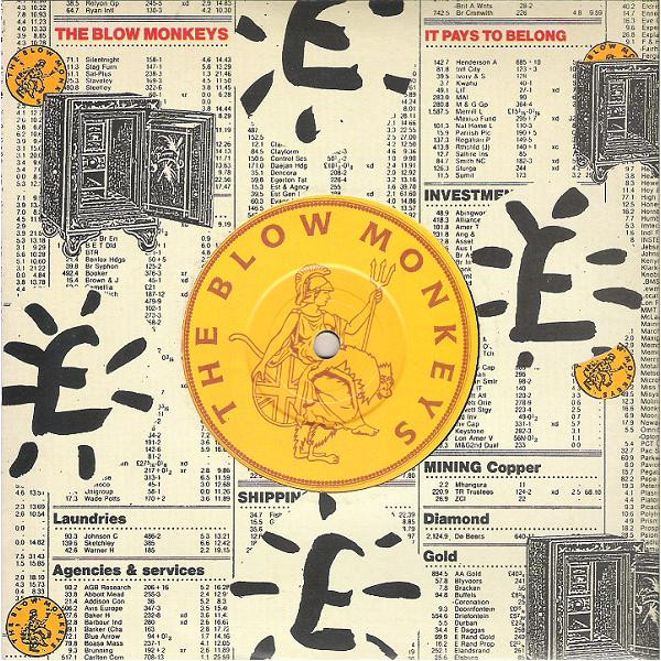 Blow Monkeys - It Pays To Belong - Used Vinyl Record 7" image 1
