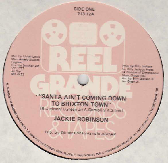 Jackie Robinson - Santa Ain't Commin Down To Brixton Town - Used Vinyl image 1