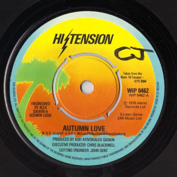 Hi-Tension - Autumn Love / Unspoken - Used Vinyl Record 7" image 1