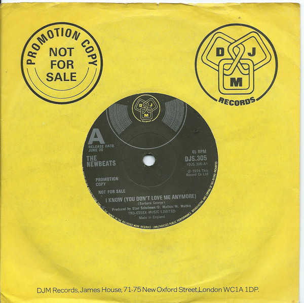 Newbeats - I Know (You Don't Love Me Anymore) - Used Vinyl Rec image 1