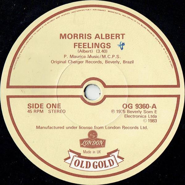 Morris Albert - Feelings / Natural High - Used Vinyl Record 7" image 1