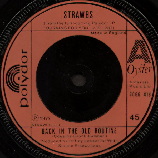 Strawbs - Back In The Old Routine - Used Vinyl Record 7" image 1