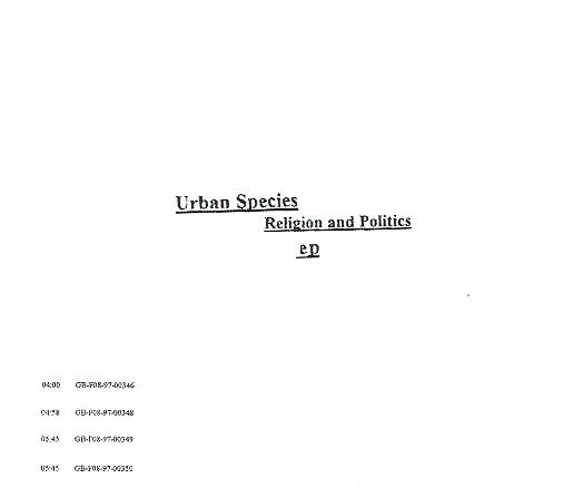 Urban Species - Religion And Politics EP - Used CD image 1