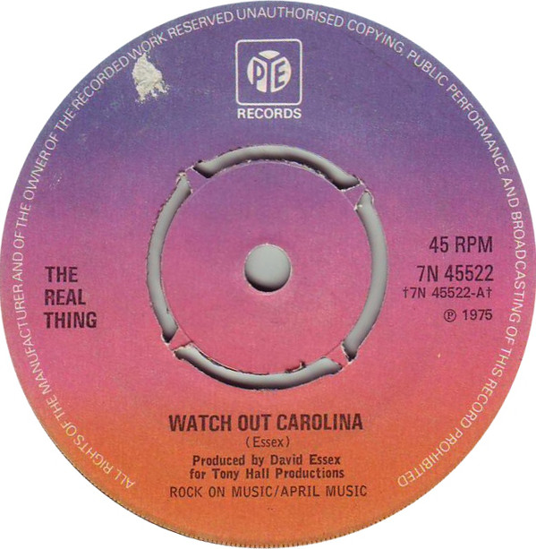 Real Thing - Watch Out Carolina - Used Vinyl Record 7" image 1