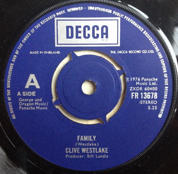 Clive Westlake - Family - Used Vinyl Record 7" image 1