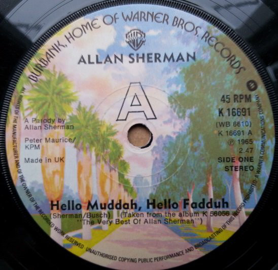 Allan Sherman - Hello Mudduh, Hello Fadduh - Used Vinyl Record 7" image 1