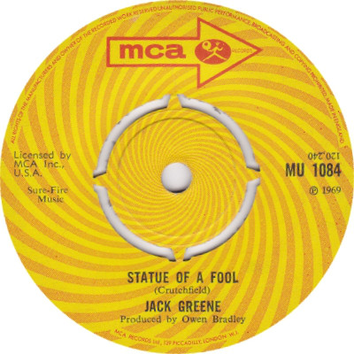 Jack Greene - Statue Of A Fool - Used Vinyl Record 7" image 1