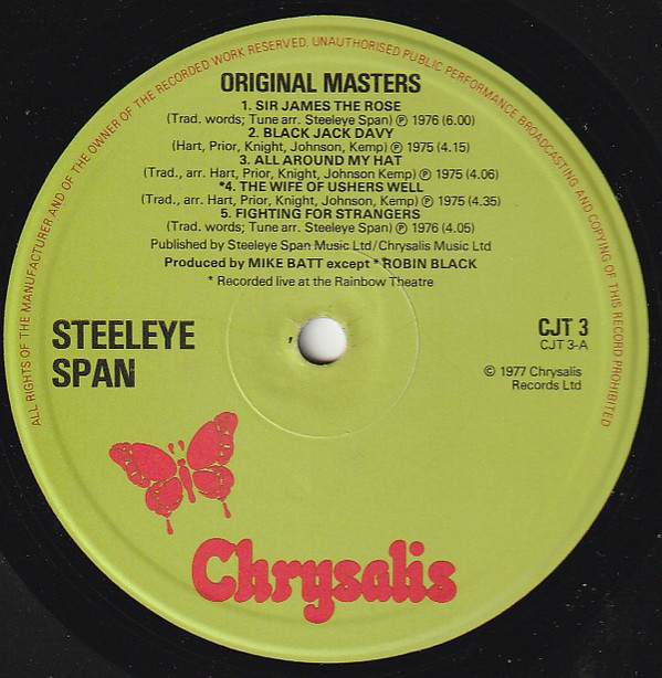 Steeleye Span - Original Masters - Used Vinyl Record image 1