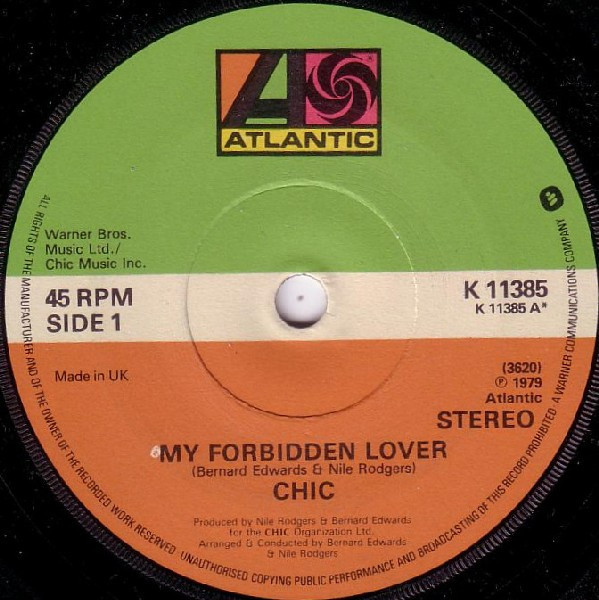 Chic - My Forbidden Lover - Used Vinyl Record 7" image 1