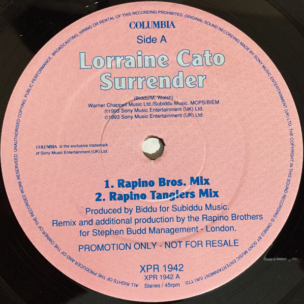 Lorraine Cato - Surrender - Used Vinyl Record 12" image 1