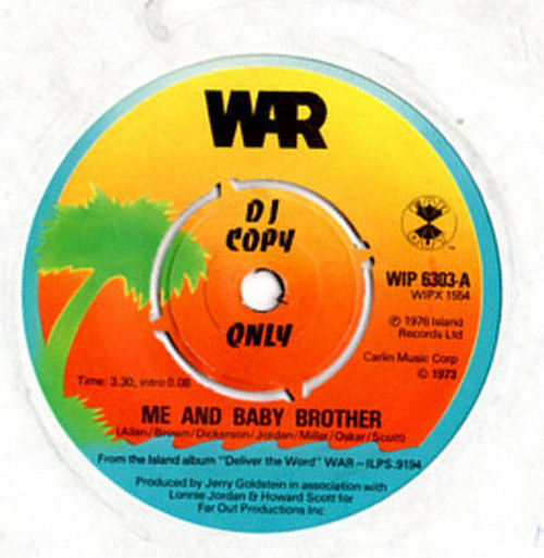 War - Me And Baby Brother - Used Vinyl Record 7" image 1