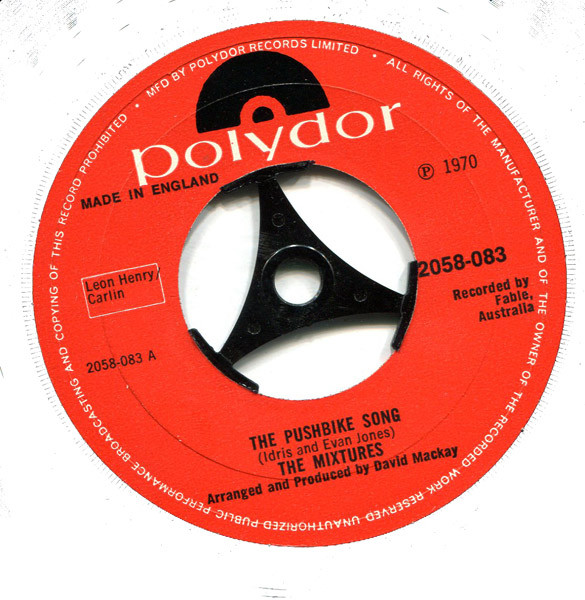 Mixtures - Pushbike Song - Used Vinyl Record 7" image 1
