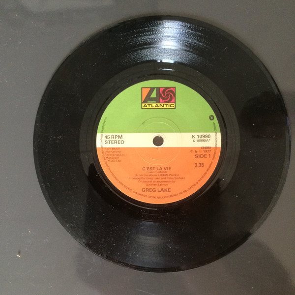 Greg Lake - C'est La Vie - Used Vinyl Record 7" image 1