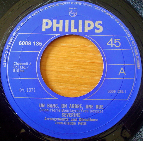 Severine - Un Banc, Un Arbre, Une Rue - Used Vinyl Record 7" image 1