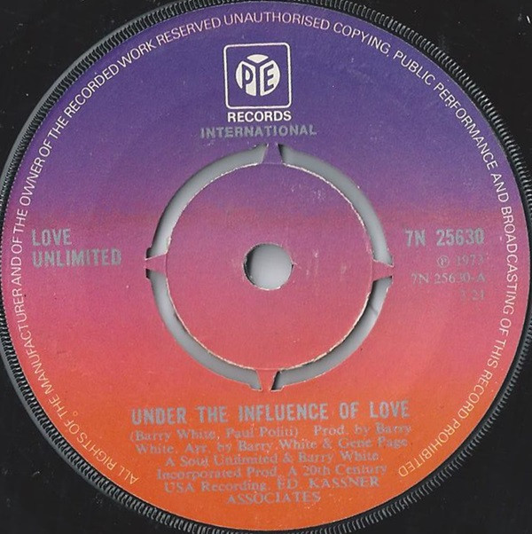 Love Unlimited - Under The Influence Of Love - Used Vinyl Record 7" image 1