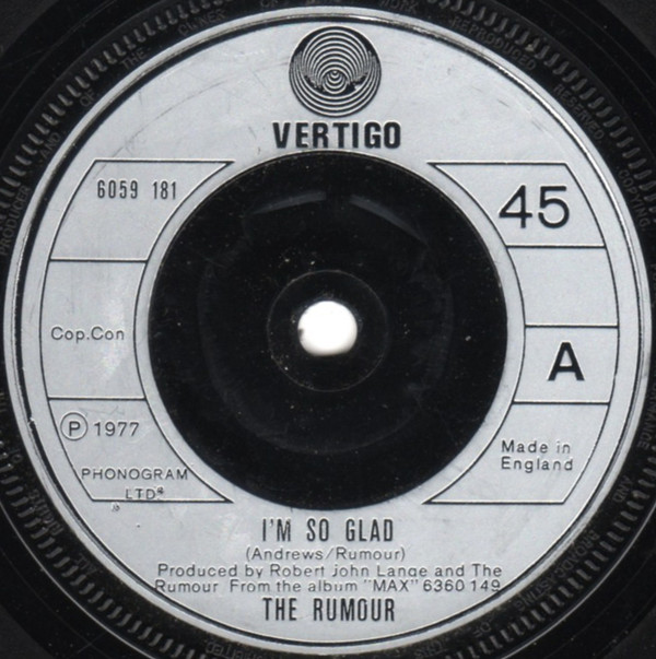 Rumour - I'm So Glad - Used Vinyl Record 7" image 1