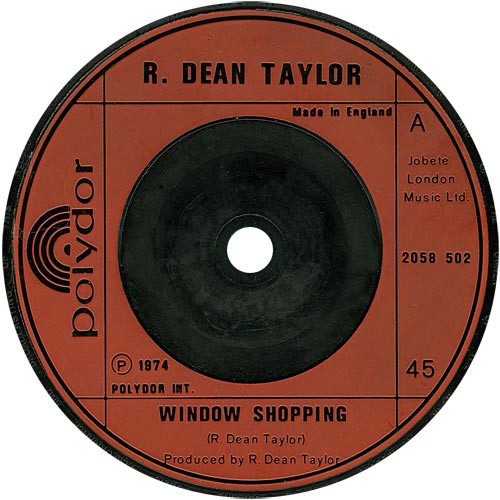 R. Dean Taylor - Window Shopping - Used Vinyl Record 7" image 1